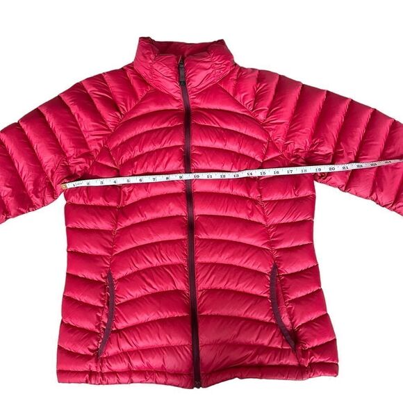 Prana Lyra Women M Red Down Jacket Packable Water Resistant Travel Puffer - Picture 9 of 10
